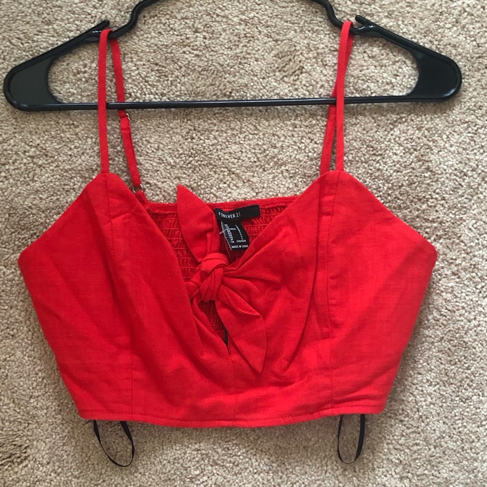 Red Crop Top with Bow